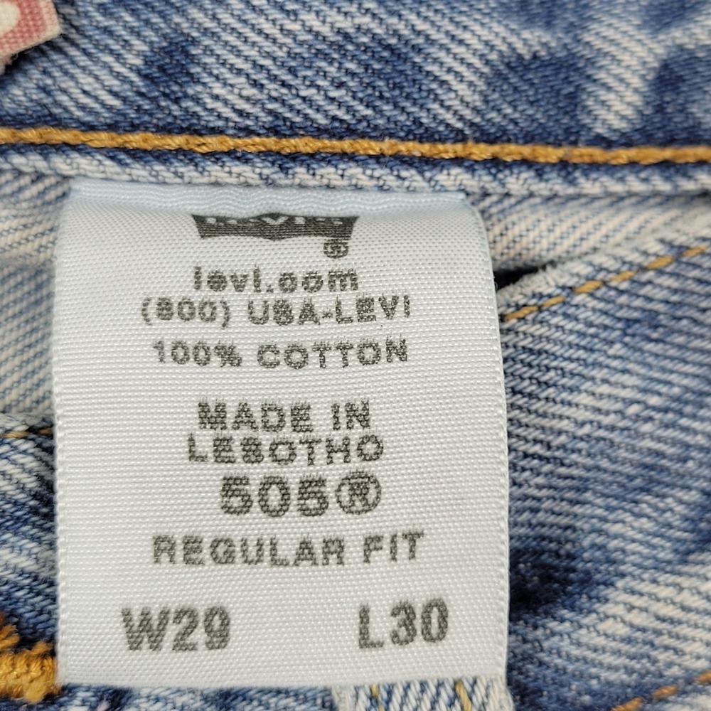 Levi's Men's Jeans 505 Regular Fit Size 29x30 Blue - Picture 9 of 10